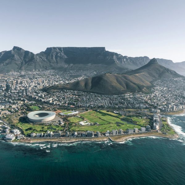 Vue aérienne du Cap et de la Table Mountain, Afrique du Sud