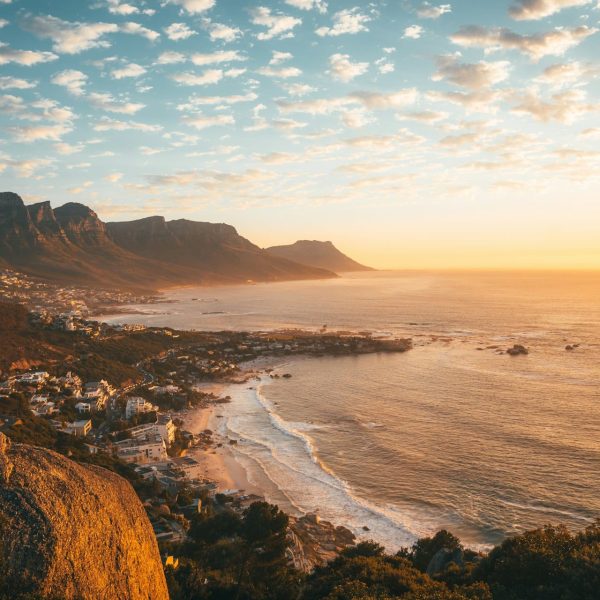 Côte de la péninsule du Cap au coucher du soleil, Afrique du Sud
