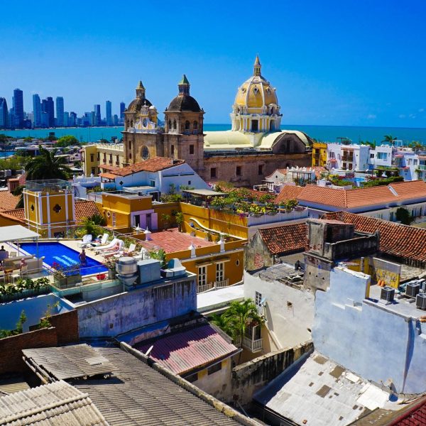 Toits et cathédrale de la vieille ville de Carthagène, Colombie