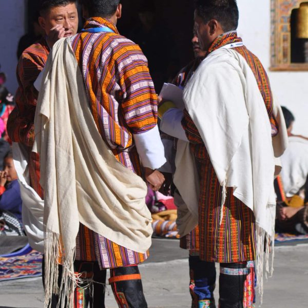 Habits traditionnels lors d’un festival au Bhoutan