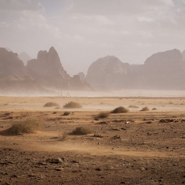 Monolithes de grès du désert du Wadi Rum, Jordanie