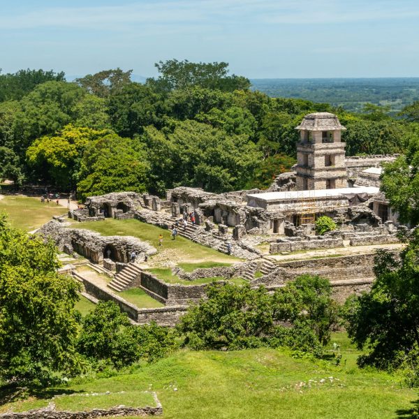 Palais maya de Palenque dans la jungle, Mexique